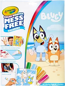 Crayola Bluey Color Wonder Coloring Set, 18 Bluey Coloring Pages, Mess Free Coloring for Toddlers, Bluey Toys & Gifts for Kids